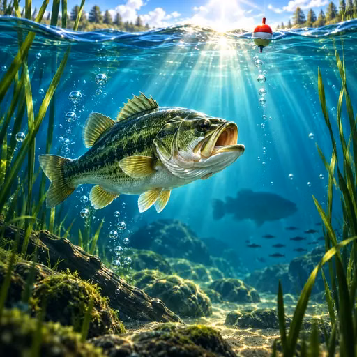 Ilustración submarina de pesca